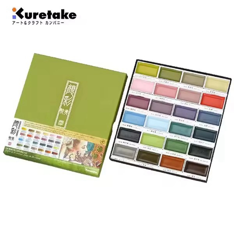 Calligraphy Ink Bottle - ใหม่ Kuretake Professional Solid สีน้ําชุด 12/24