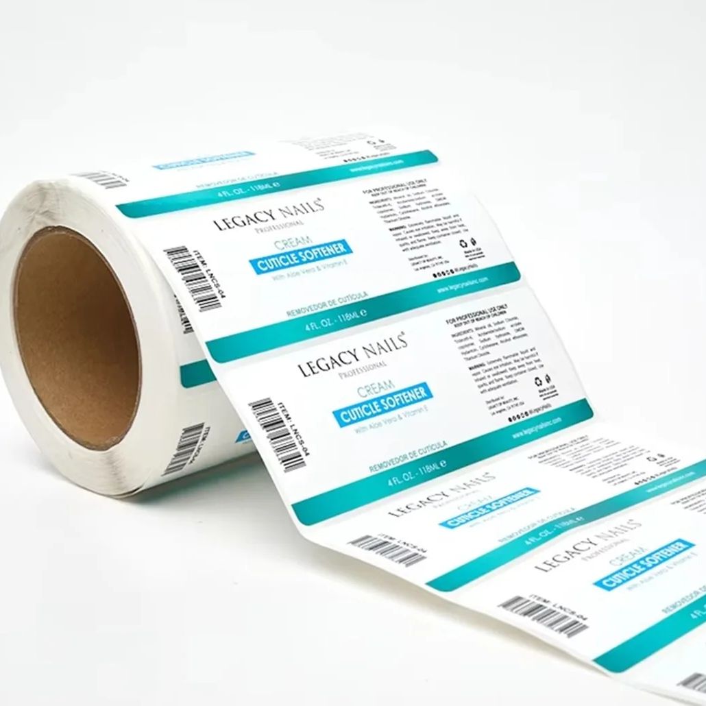 Sticker Label Roll - สติกเกอร์ไวนิลกันน้ำแบบกำหนดเอง｜สติกเกอร์ม้วนเคลือบเงาสำหรับบรรจุภัณฑ์ขวดยาทาเล็บ